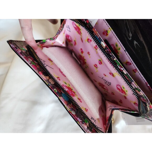 NWT Betsey Johnson Crossbody Rainbow Xodanie Handbag Purse Patent Leather Bow - Picture 11 of 14